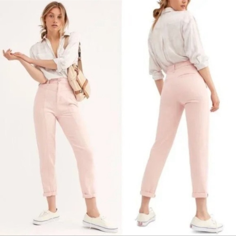 Free People City of Lights Soft Pink High Waisted Denim Jeans. 27